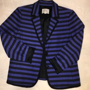 LOFT Striped Purple/black Blazer Petite